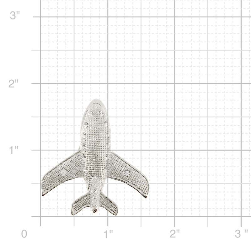 Silver Airplane Brooch Pin
