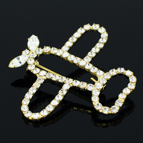 Golden Airplane Brooch Pin