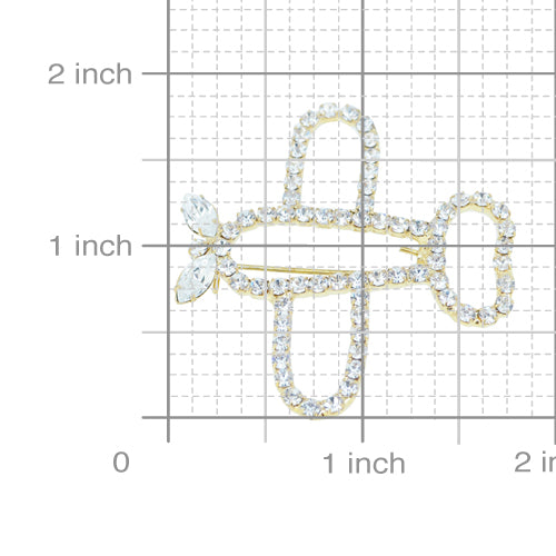 Golden Airplane Brooch Pin