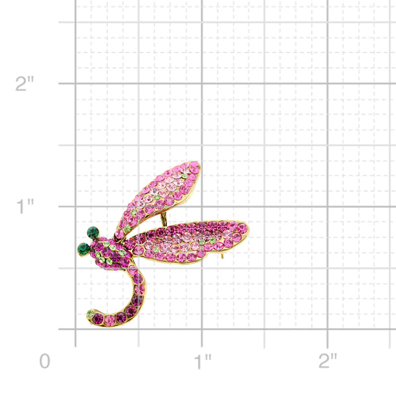 Pink Dragonfly Swarovski Crystal Pin Brooch and Pendant