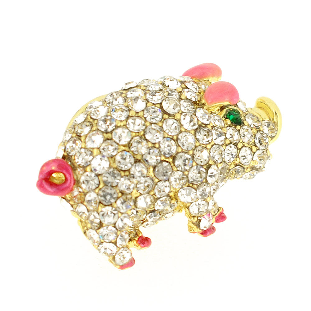 Pig Crystal Lapel Pin