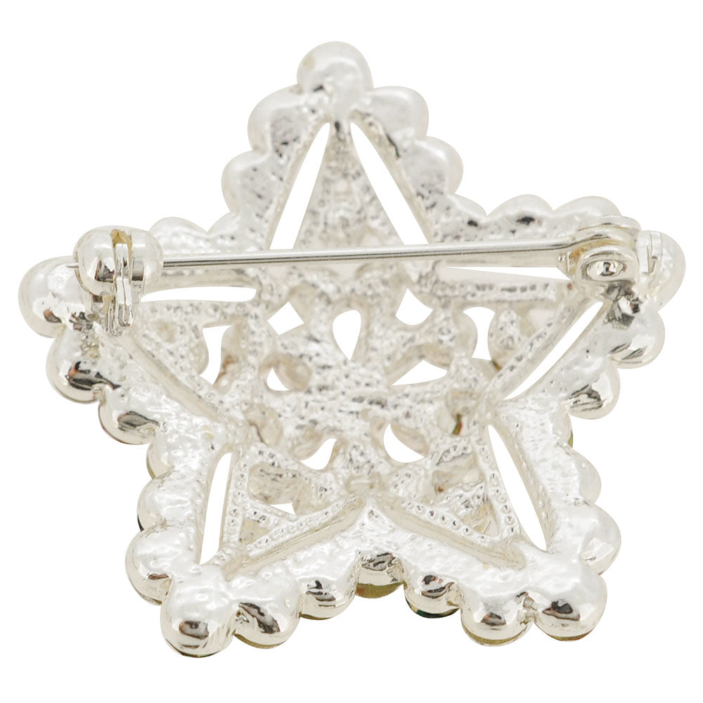 Multicolor Star Crystal Pin Brooch