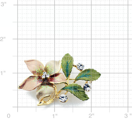 Golden Topaz Flower Swarovski Crystal Pin Brooch