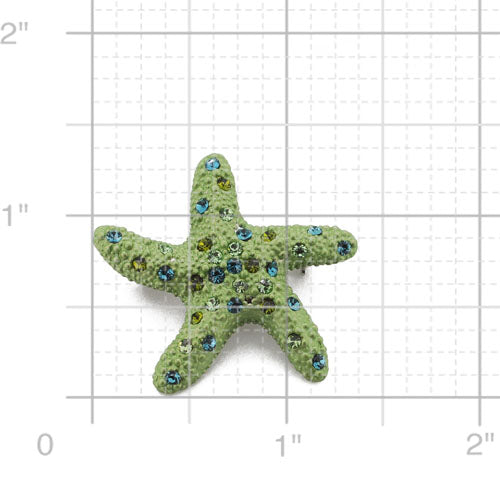 Light Green Starfish Swarovski Crystal Pin Brooch