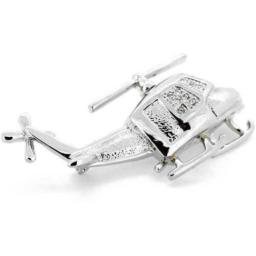 Crystal Helicopter Swarovski Crystal Pin Brooch