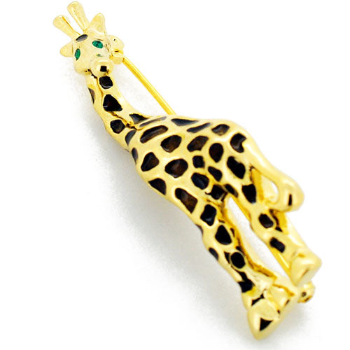 Golden Giraffe Swarovski Crystal Pin Brooch