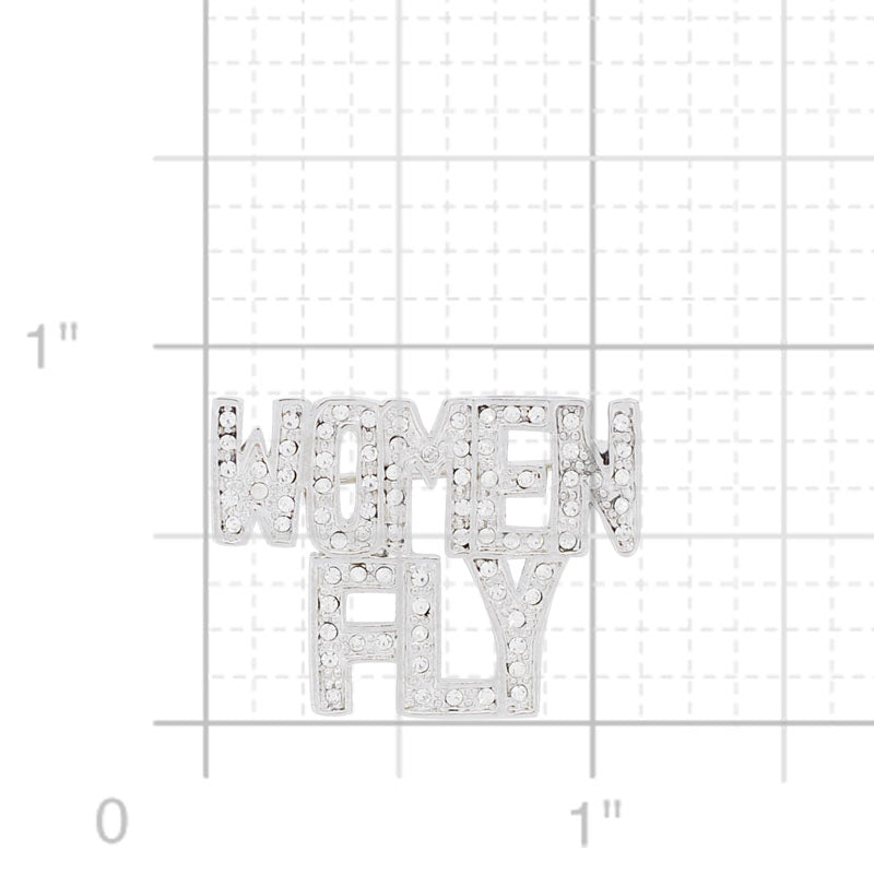 Women Fly Swarovski Crystal Brooch Pin