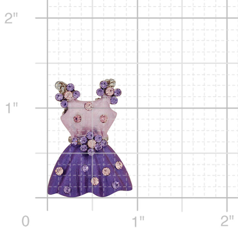 Purple Dress With Flower Belt Swarovski Crystal Brooch Pin