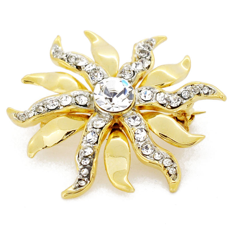 Golden Sun Brooch Pin