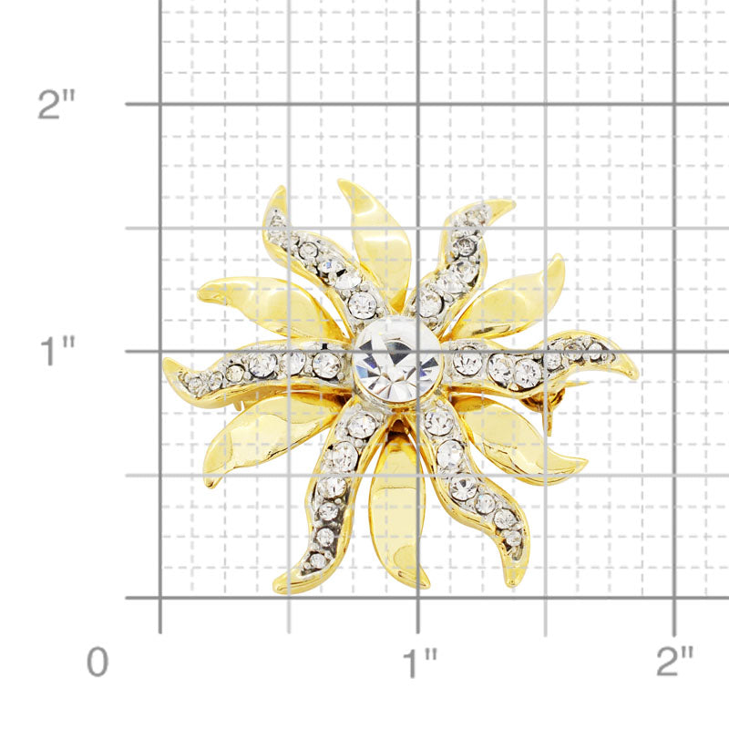 Golden Sun Brooch Pin