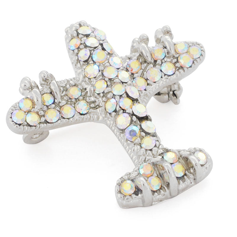 Crystal Aurore Boreale Airplane Pin Brooch Pin