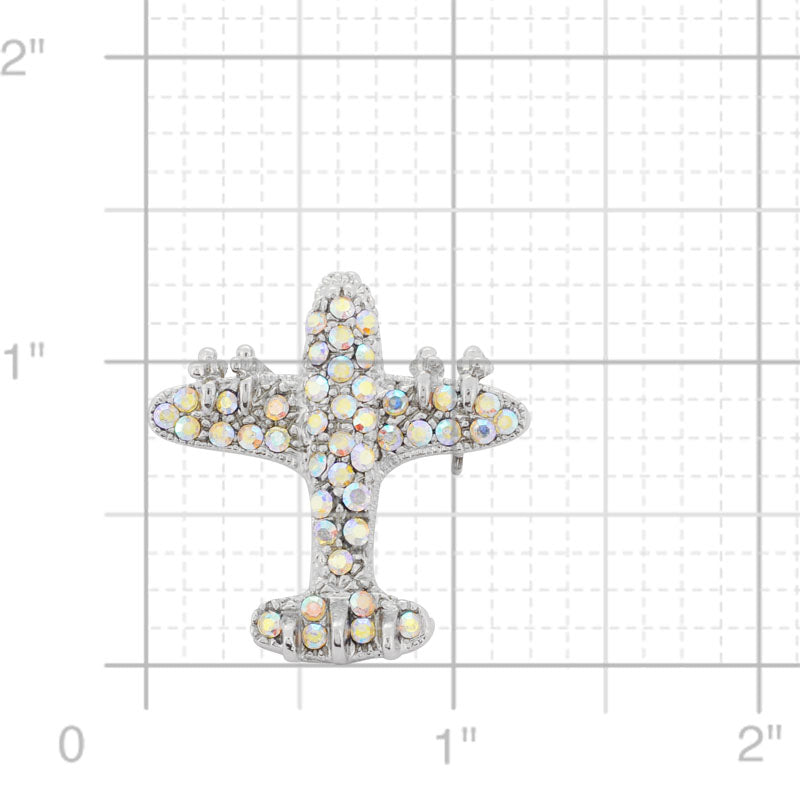 Crystal Aurore Boreale Airplane Pin Brooch Pin