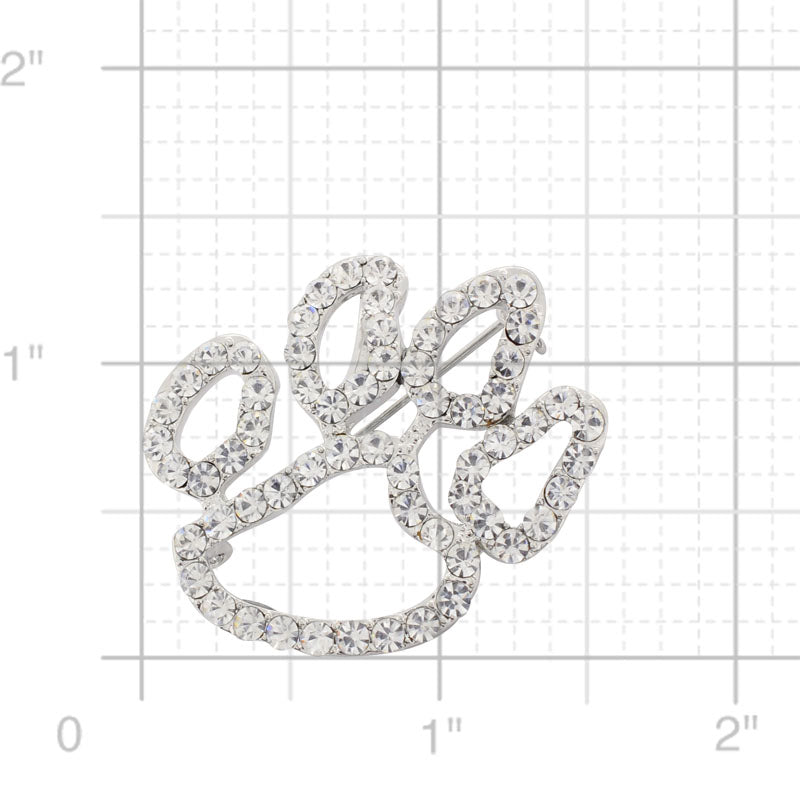 Crysta Dog Foot Sign Brooch Pin