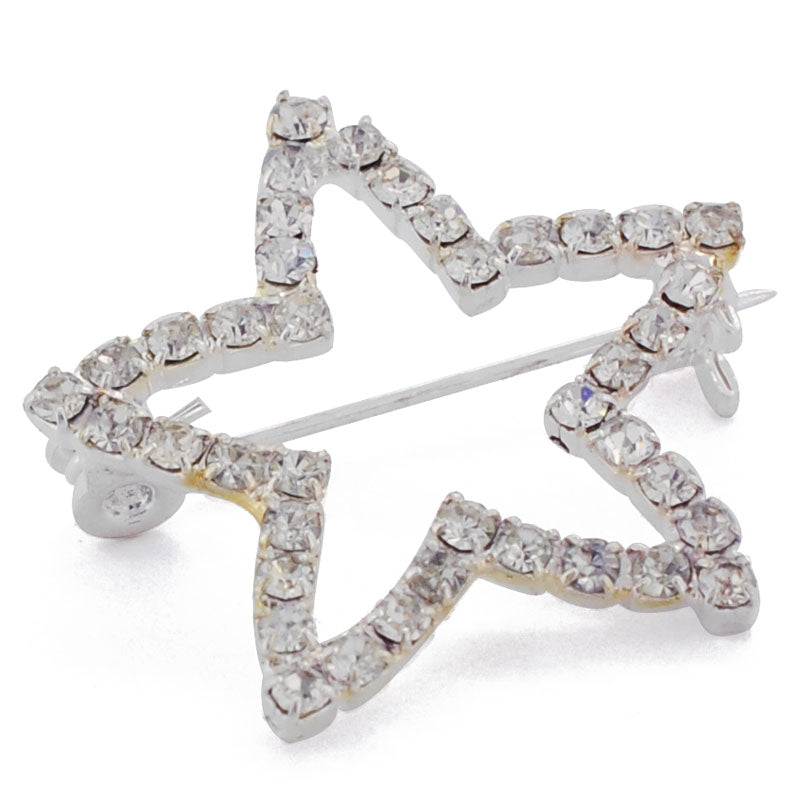 Crystal Star Brooch Pin