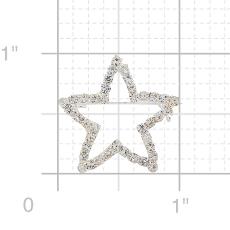 Crystal Star Brooch Pin