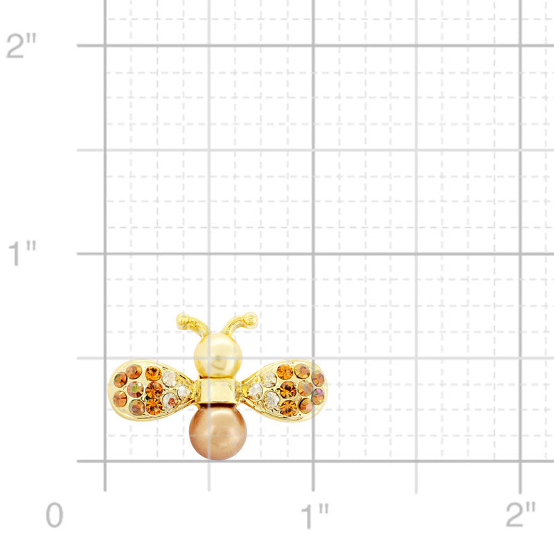 Golden Bee Bug Swarovski Crystal Lapel Pin