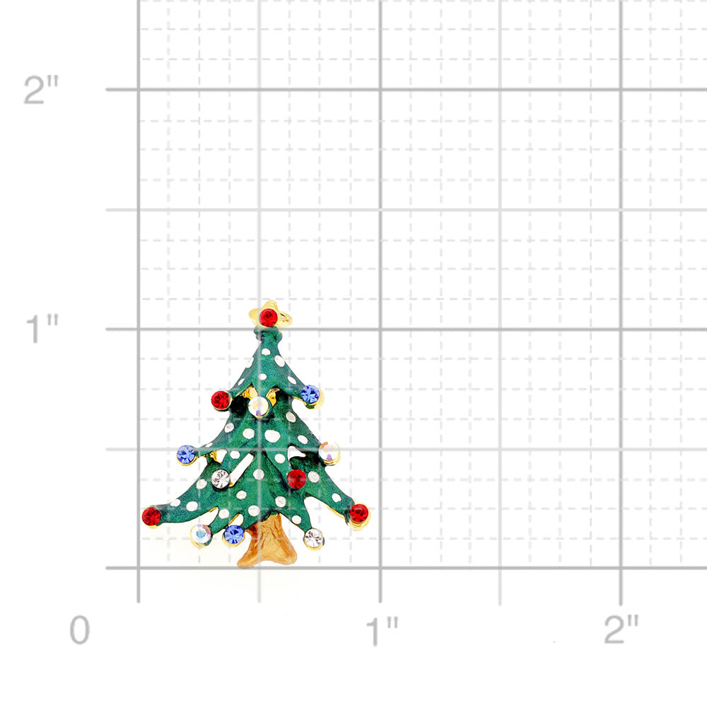 Multicolor Chistmas tree Crystal Lapel Pin