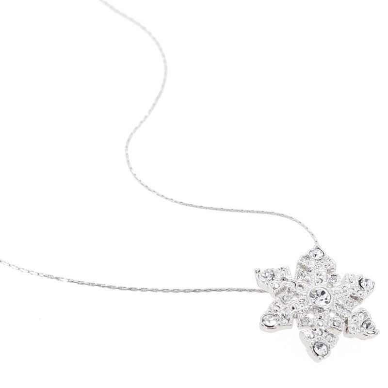 White Christmas Snowflake Crystal Pendant