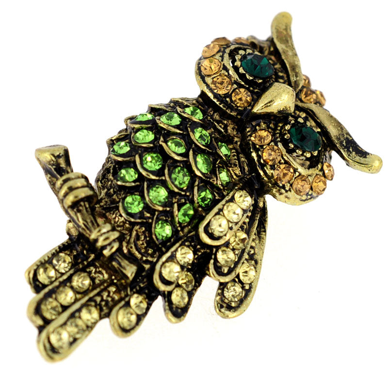Vintage style Multicolor Owl Bird Pin Brooch