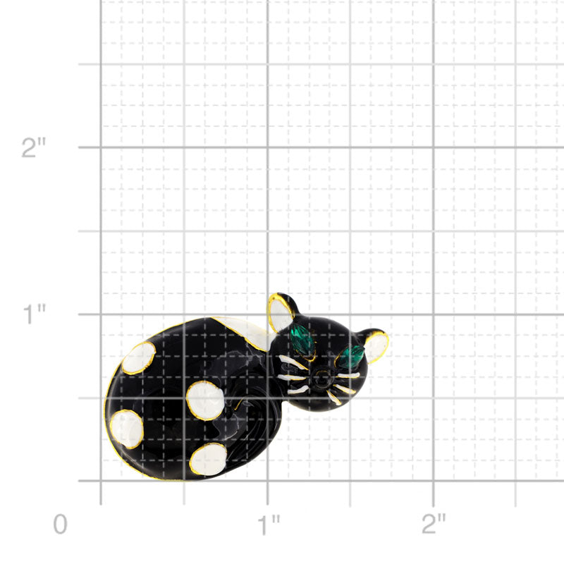 Enamel Black Cat Pin Brooch