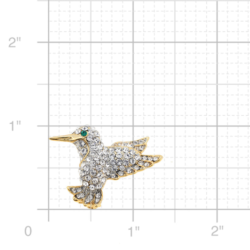 Hummingbird Swarovski Crystal Bird Lapel Pin