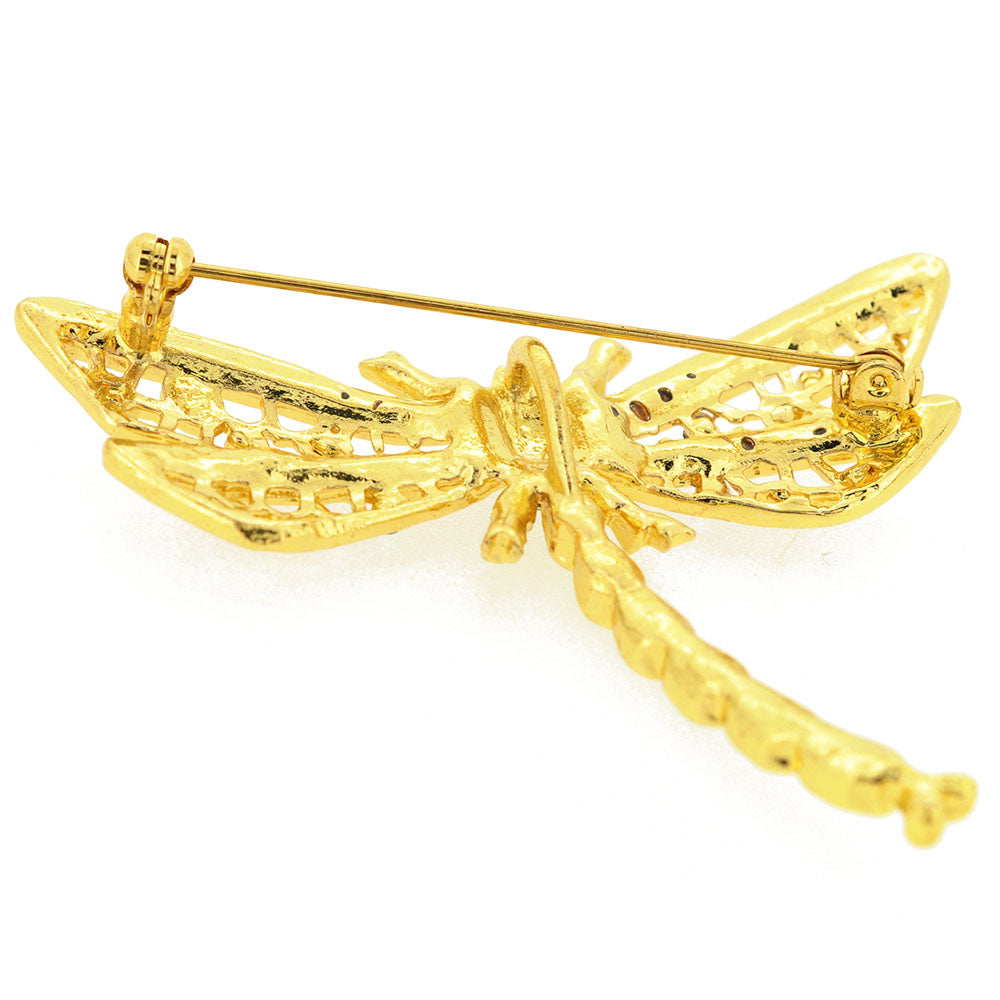 Mutlicolor Dragonfly Crystal Pin Brooch And Pendant