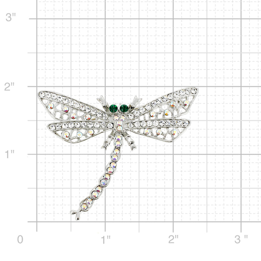 Crystal Dragonfly Pin Brooch And Pendant