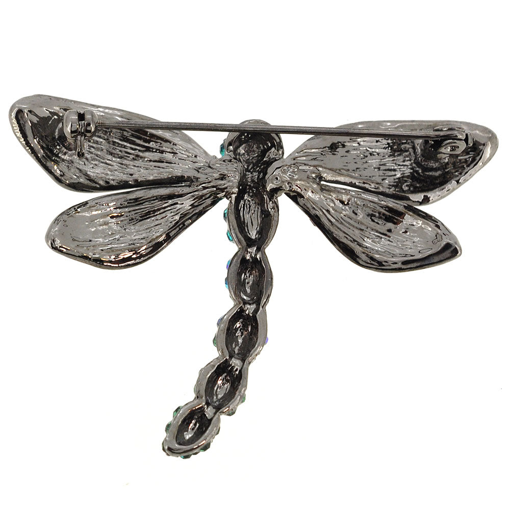 Multicolor Dragonfly Crystal Pin Brooch
