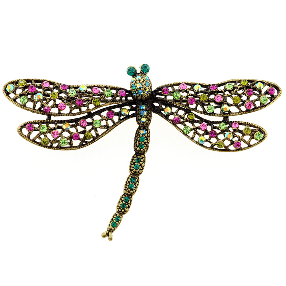 Multicolor Dragonfly Crystal Pin Brooch And Pendant