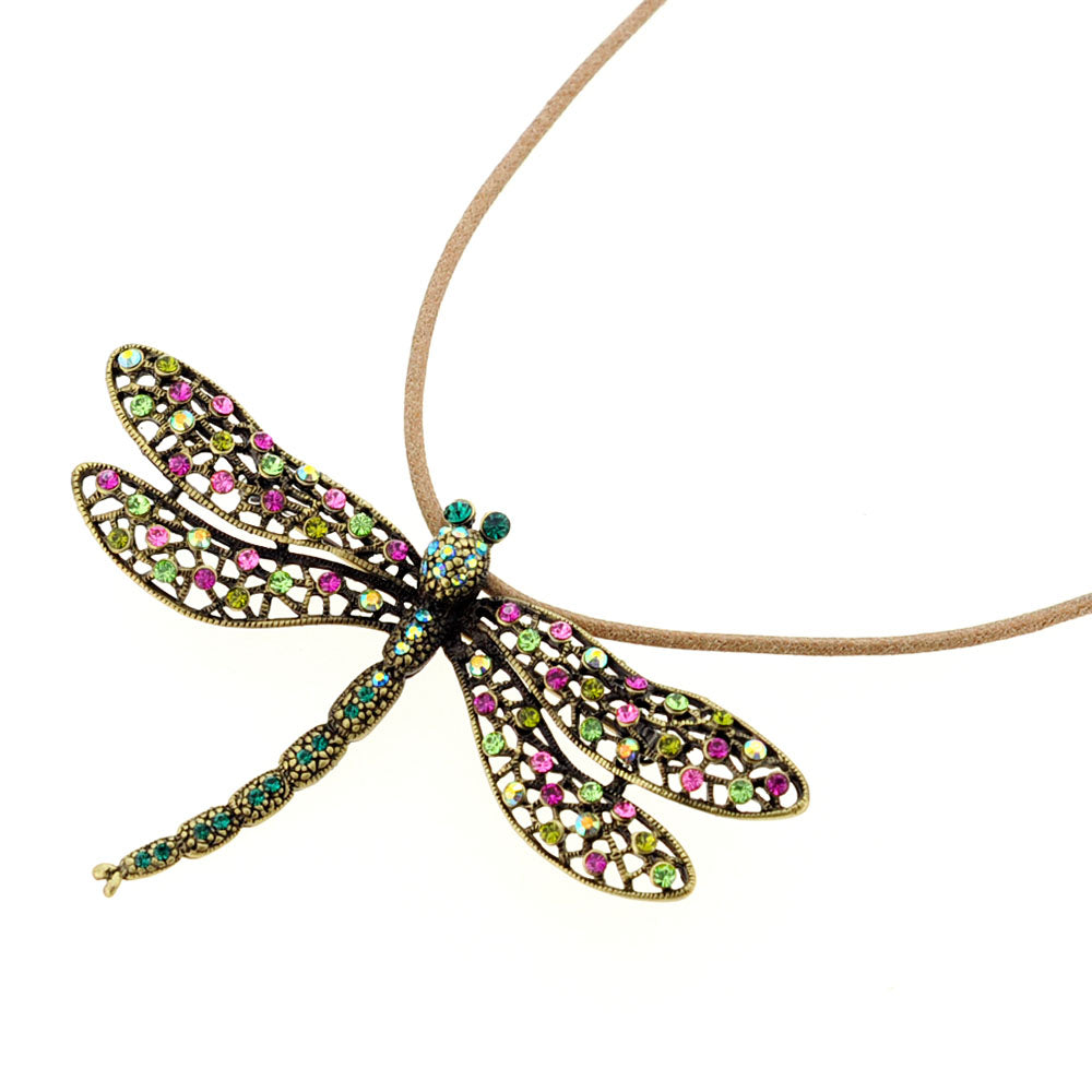 Multicolor Dragonfly Crystal Pin Brooch And Pendant