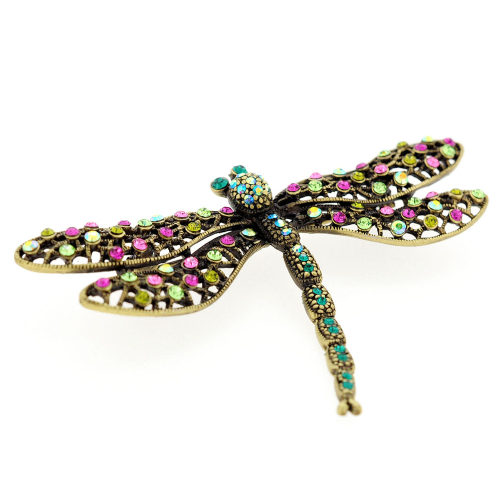 Multicolor Dragonfly Crystal Pin Brooch And Pendant