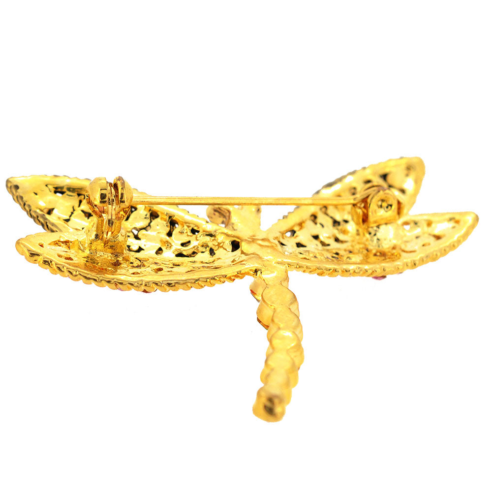 Multicolor Dragonfly Crystal Pin Brooch