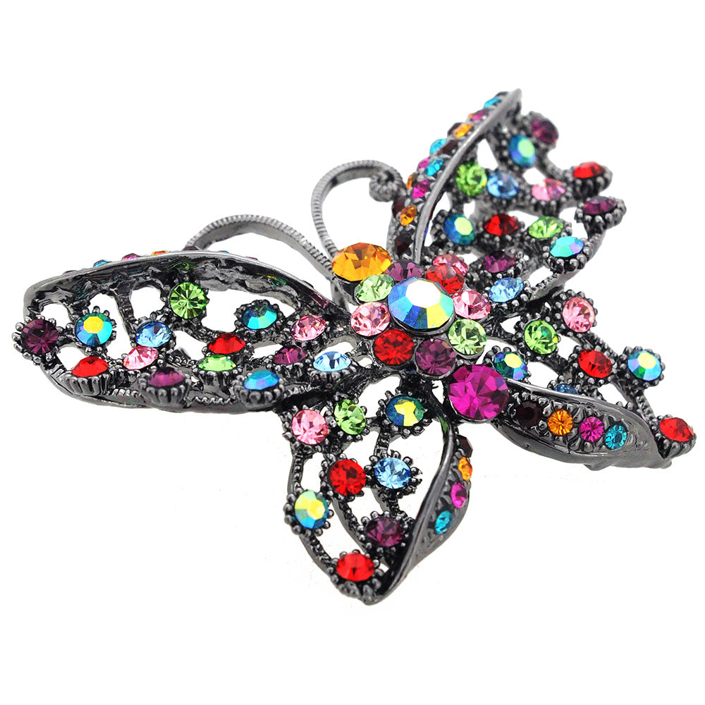 Multicolor Butterfly PIn Swarovski Crystal Pin Brooch and Pendant