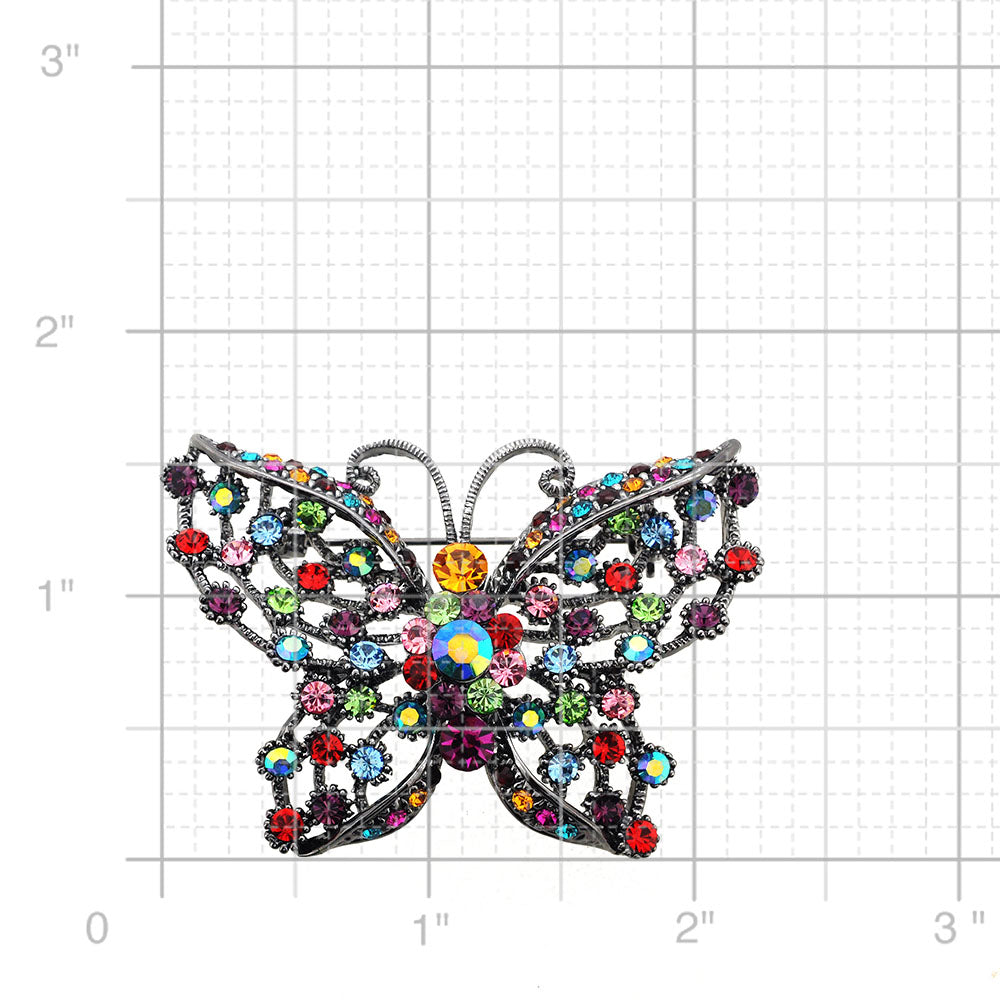 Multicolor Butterfly PIn Swarovski Crystal Pin Brooch and Pendant