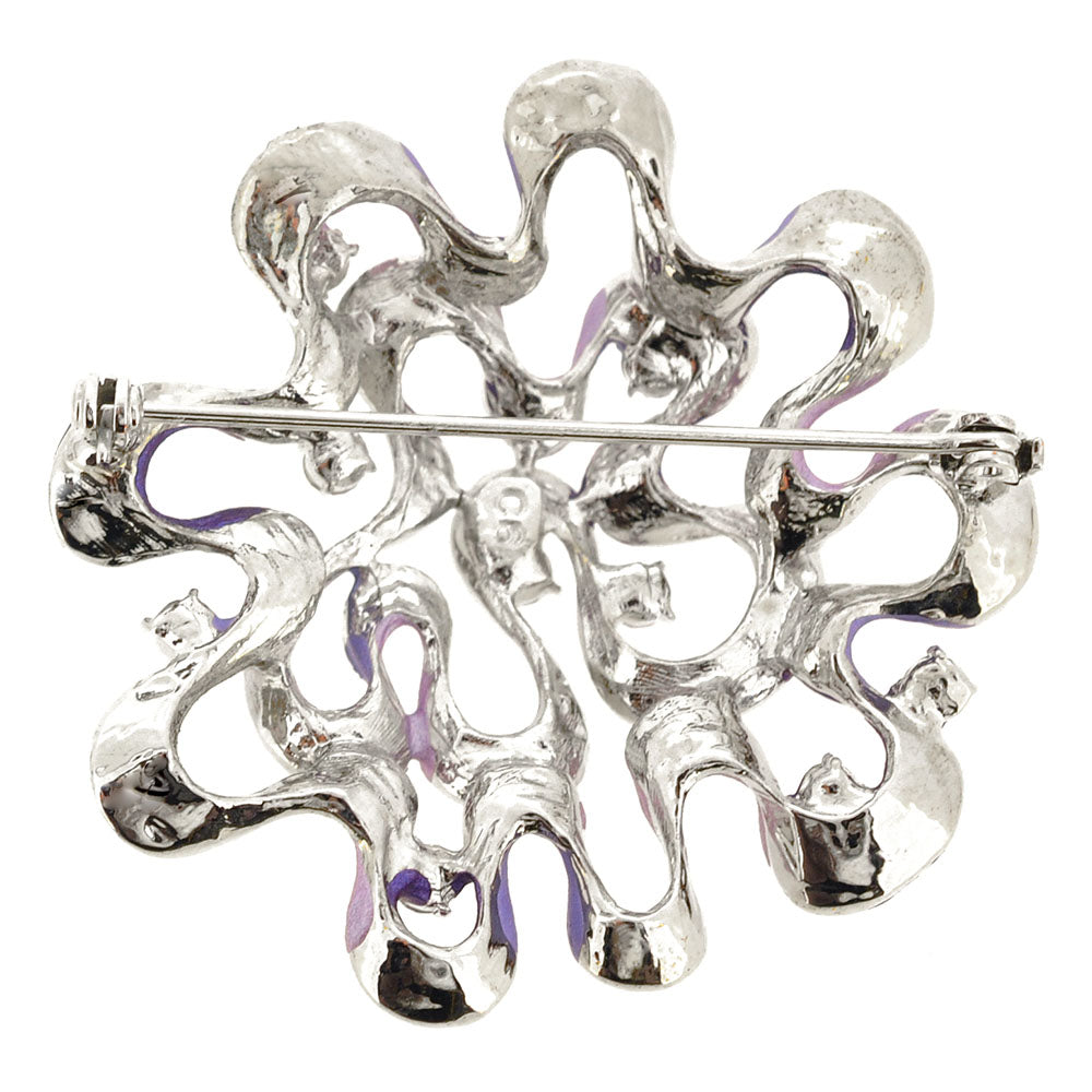 Purple Flower Swarovski Crystal Pin Brooch