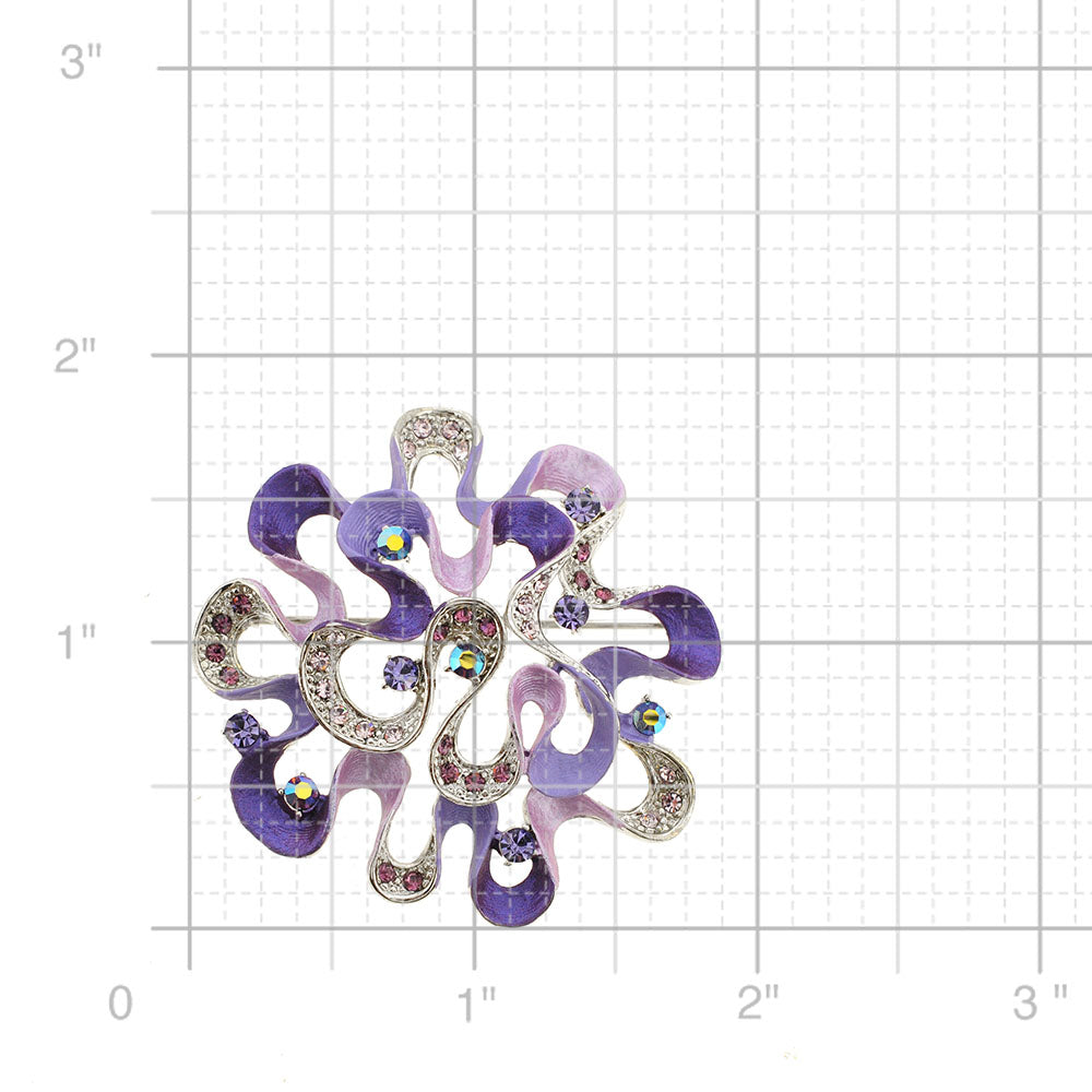 Purple Flower Swarovski Crystal Pin Brooch