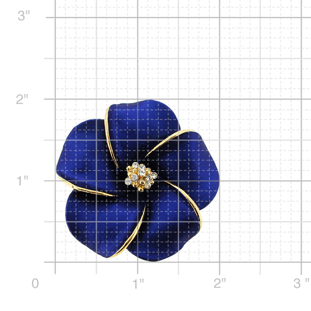 Blue Hawaiian Plumeria Flower Swarovski Crystal Pin Brooch And Pendant(Chain No Included)