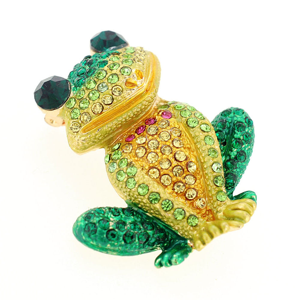 Multicolor Frog Crystal Pin Brooch