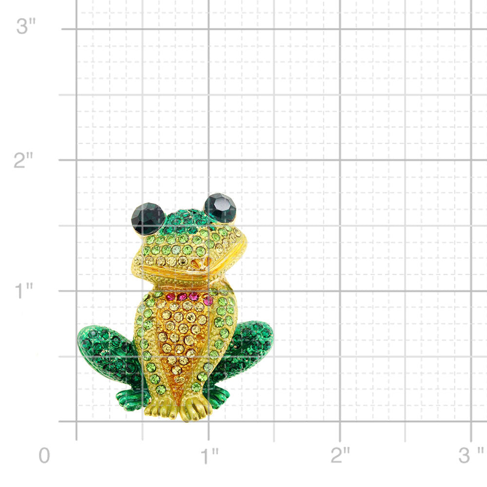 Multicolor Frog Crystal Pin Brooch