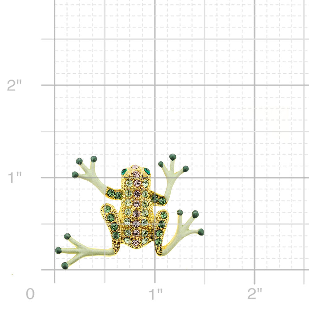 Green Frog Swarovski Crystal Pin Brooch