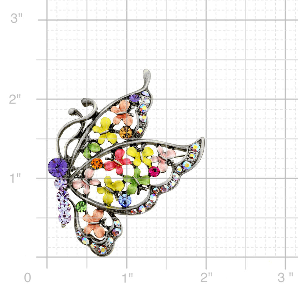 Light Purple Amethyst Butterfly Pin Swarovski Crystal Pin Brooch