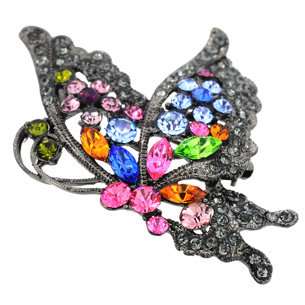 Multicolor Flying Butterfly Pin Brooch