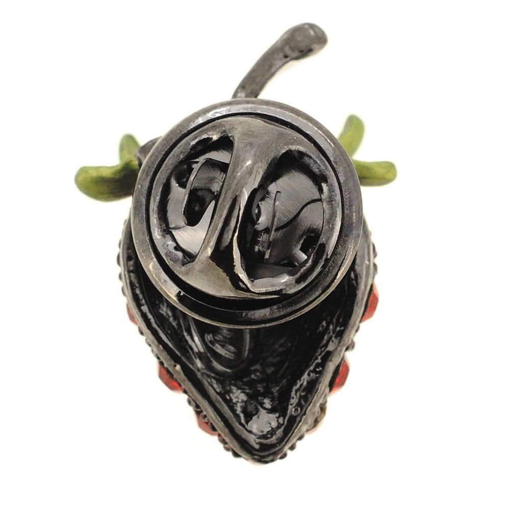 Red Strawberry Swarovski Crystal Lapel Pin