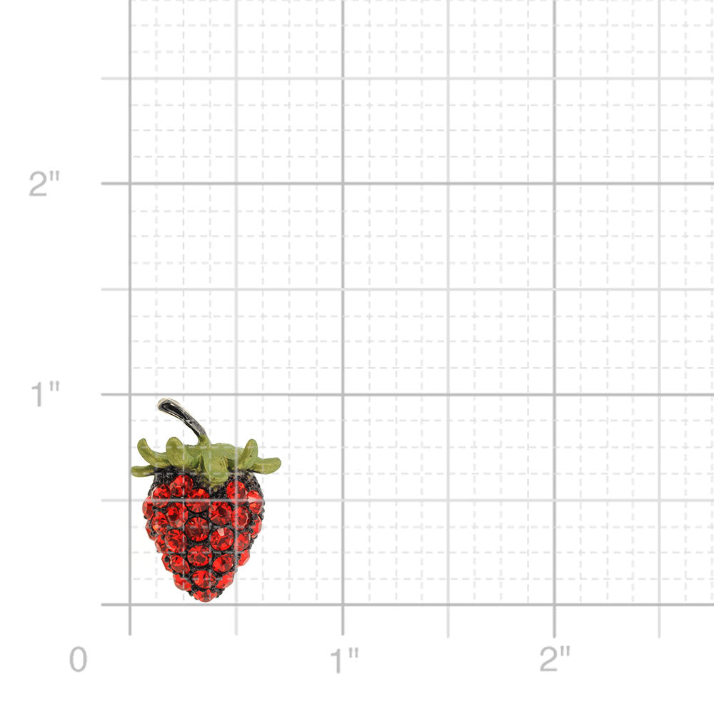 Red Strawberry Swarovski Crystal Lapel Pin