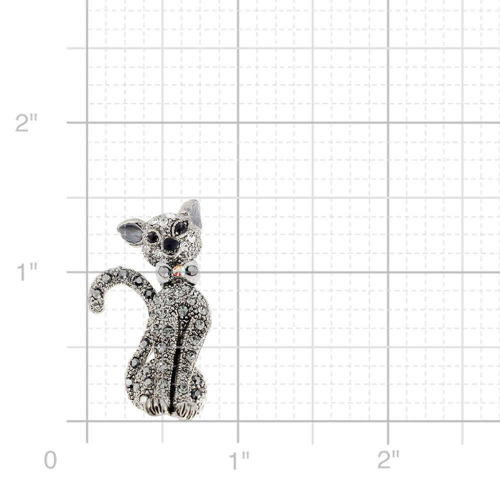 Black Cat Crystal Pin Brooch