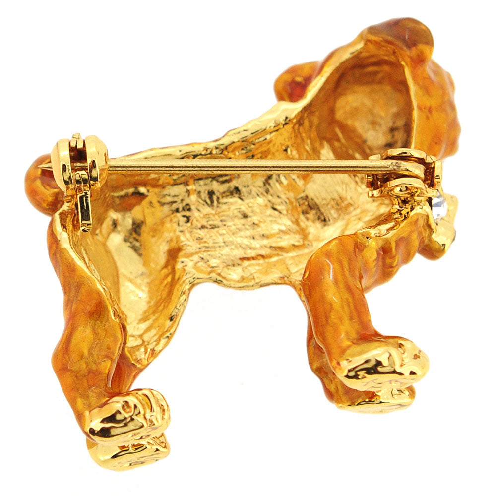Brown Dog Swarovski Crystal Pin Brooch