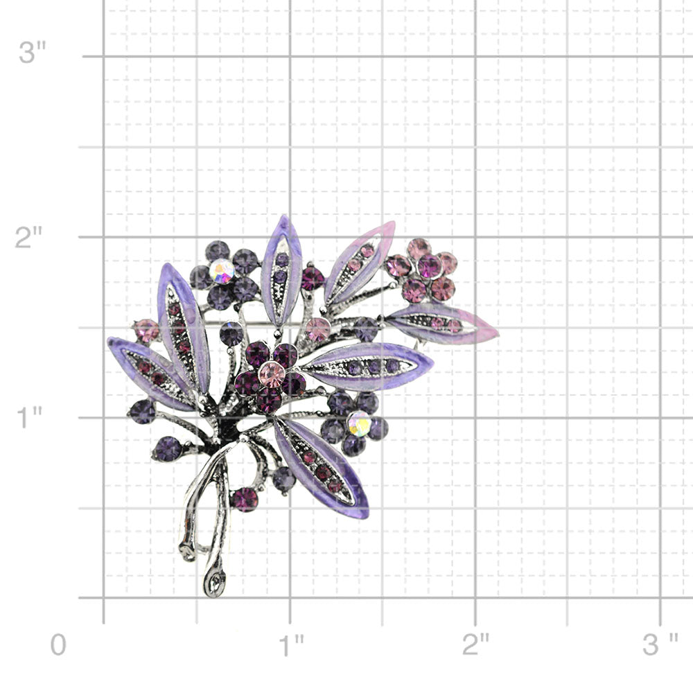 Amethyst Purple Flower Bouquet Brooch & Pendant
