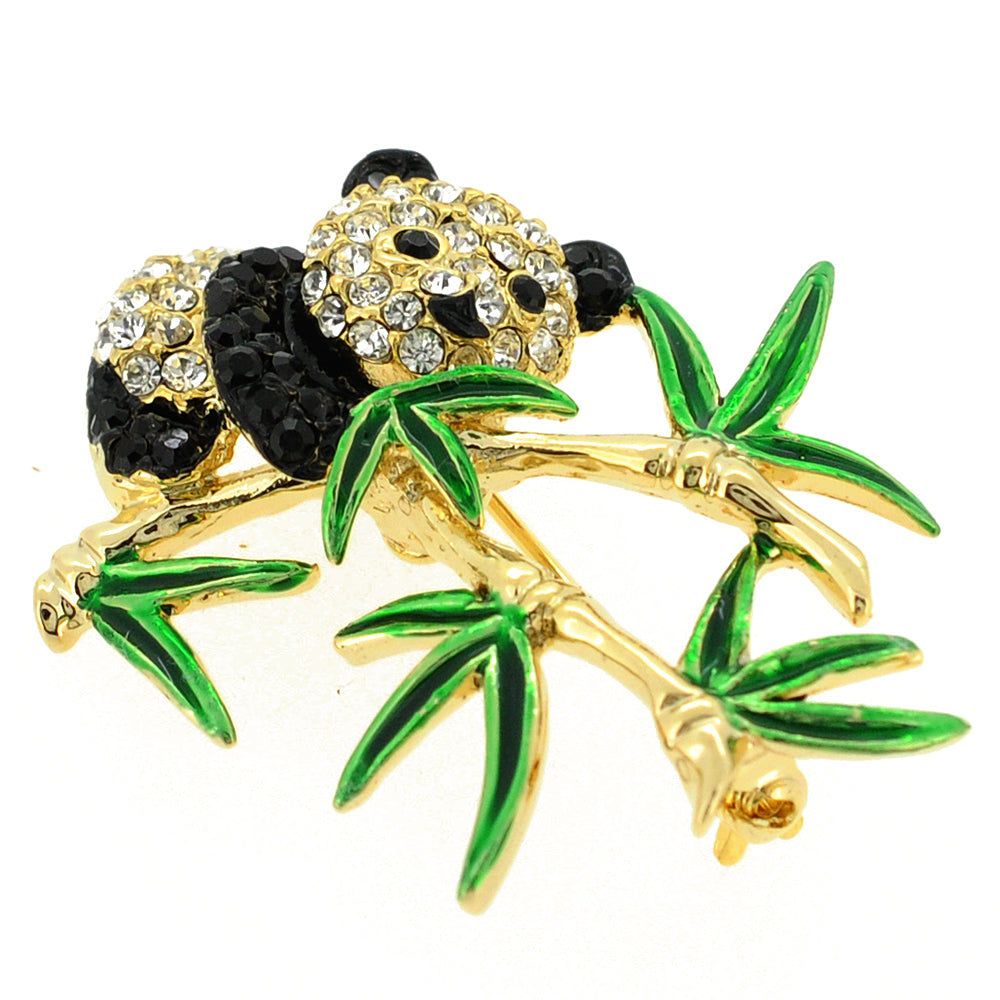 Panda Swarovski Crystal Pin Brooch