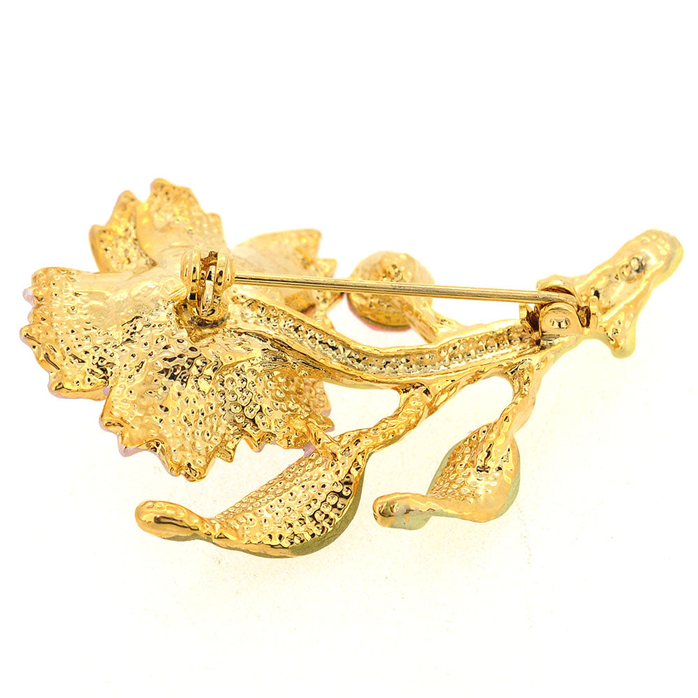 Pink Flower Swarovski Crystal Pin Brooch