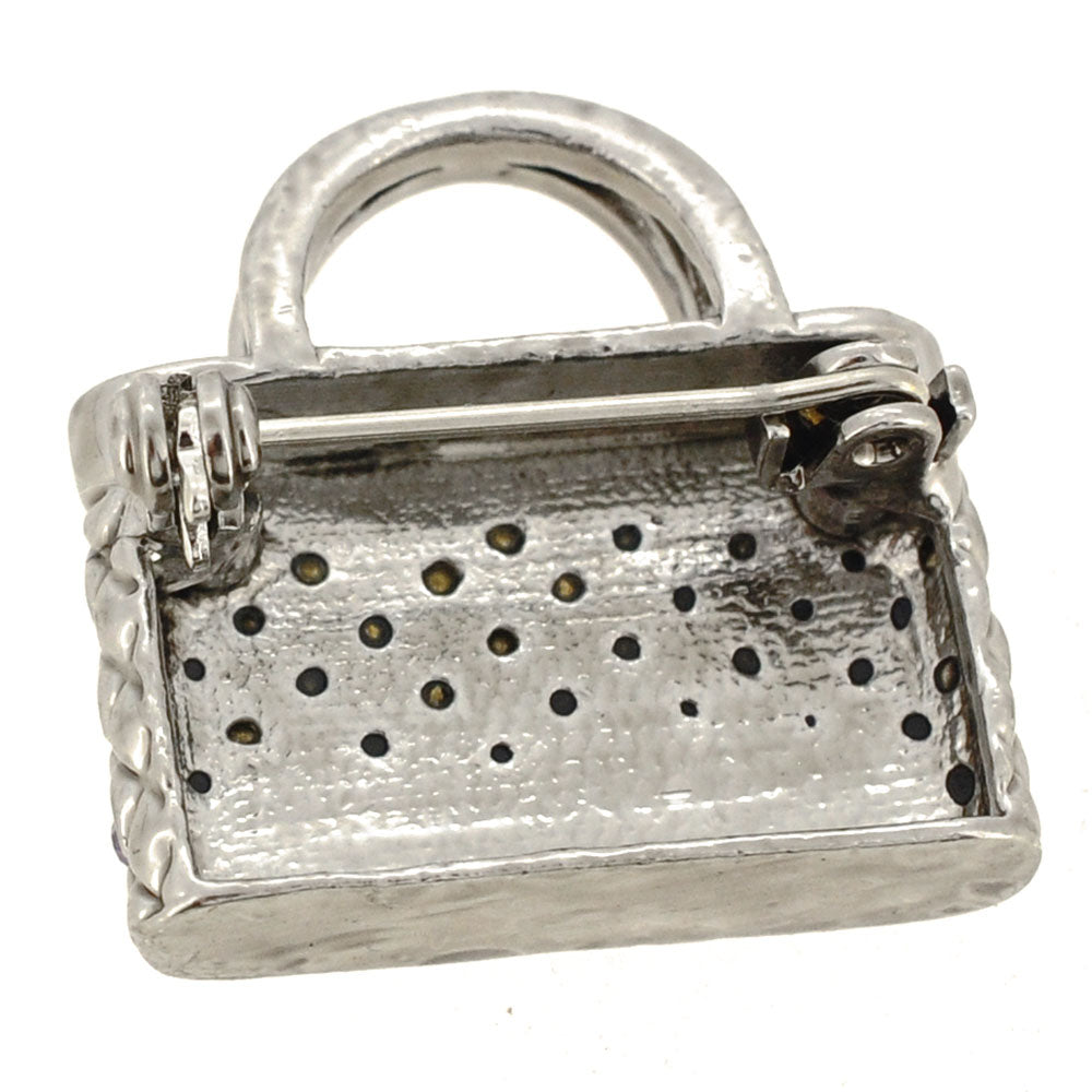 Purple Lady Handbag Swarovski Crystal Pin Brooch